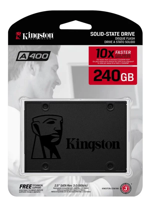 Disco sólido interno Kingston SA400S37/240G 240GB preto